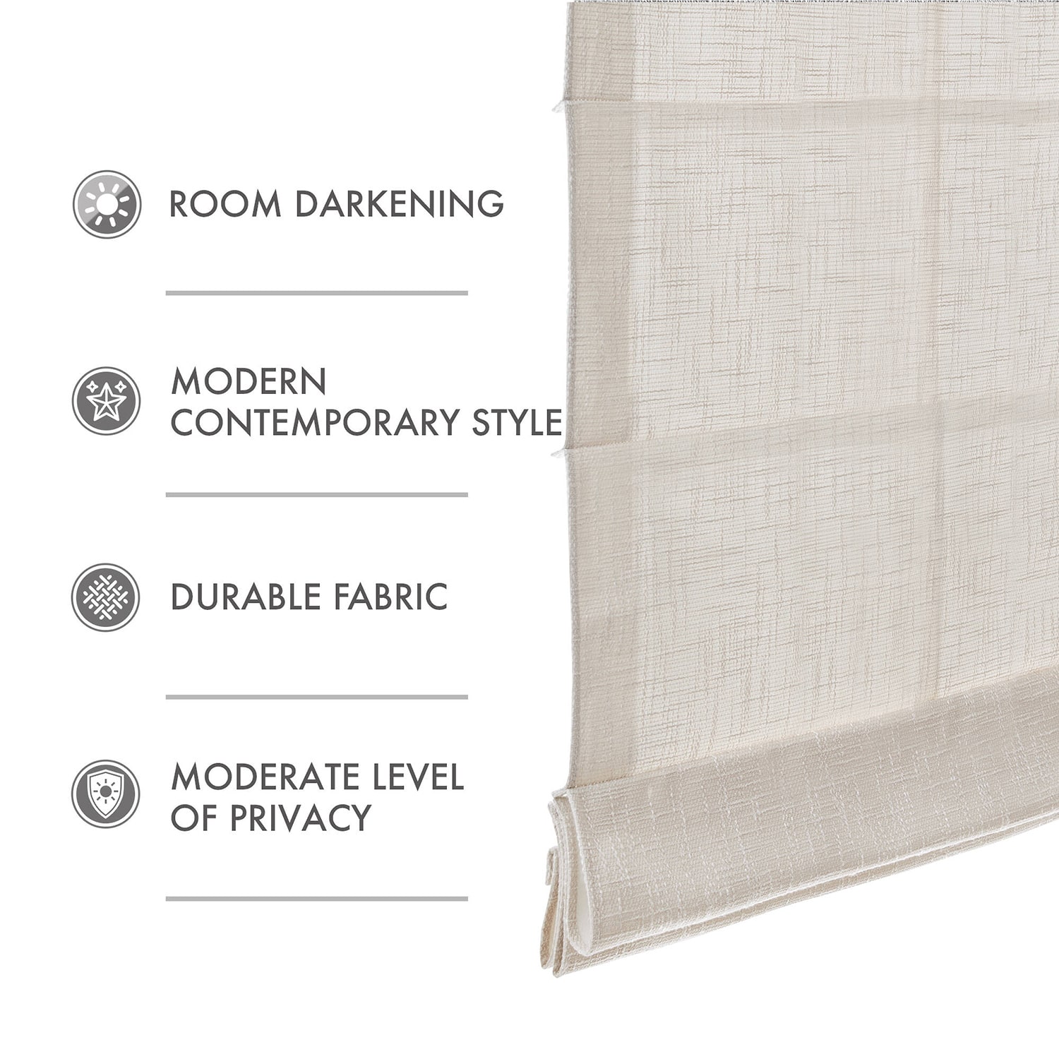 Madison Park Quincy Cordless Room Darkening Roman Shade