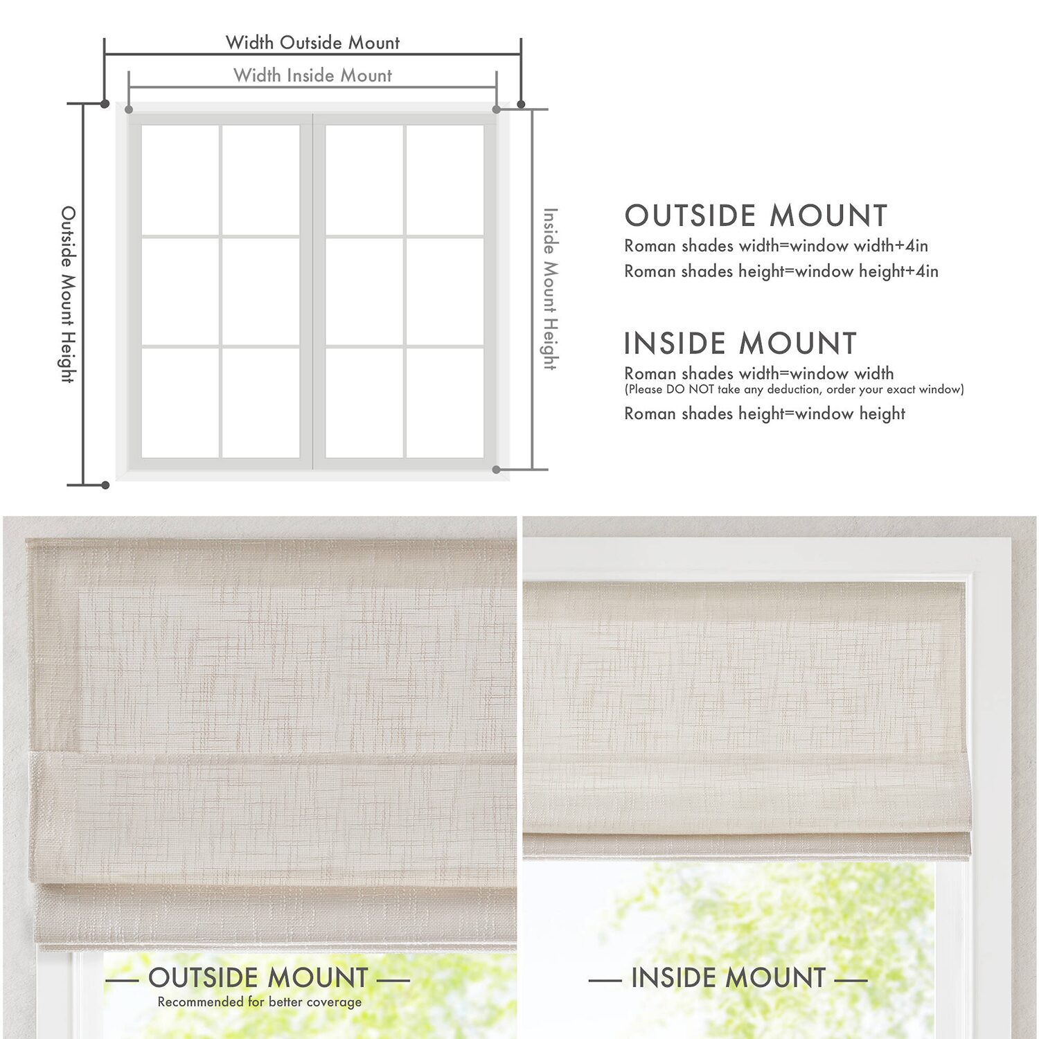 Madison Park Quincy Cordless Room Darkening Roman Shade
