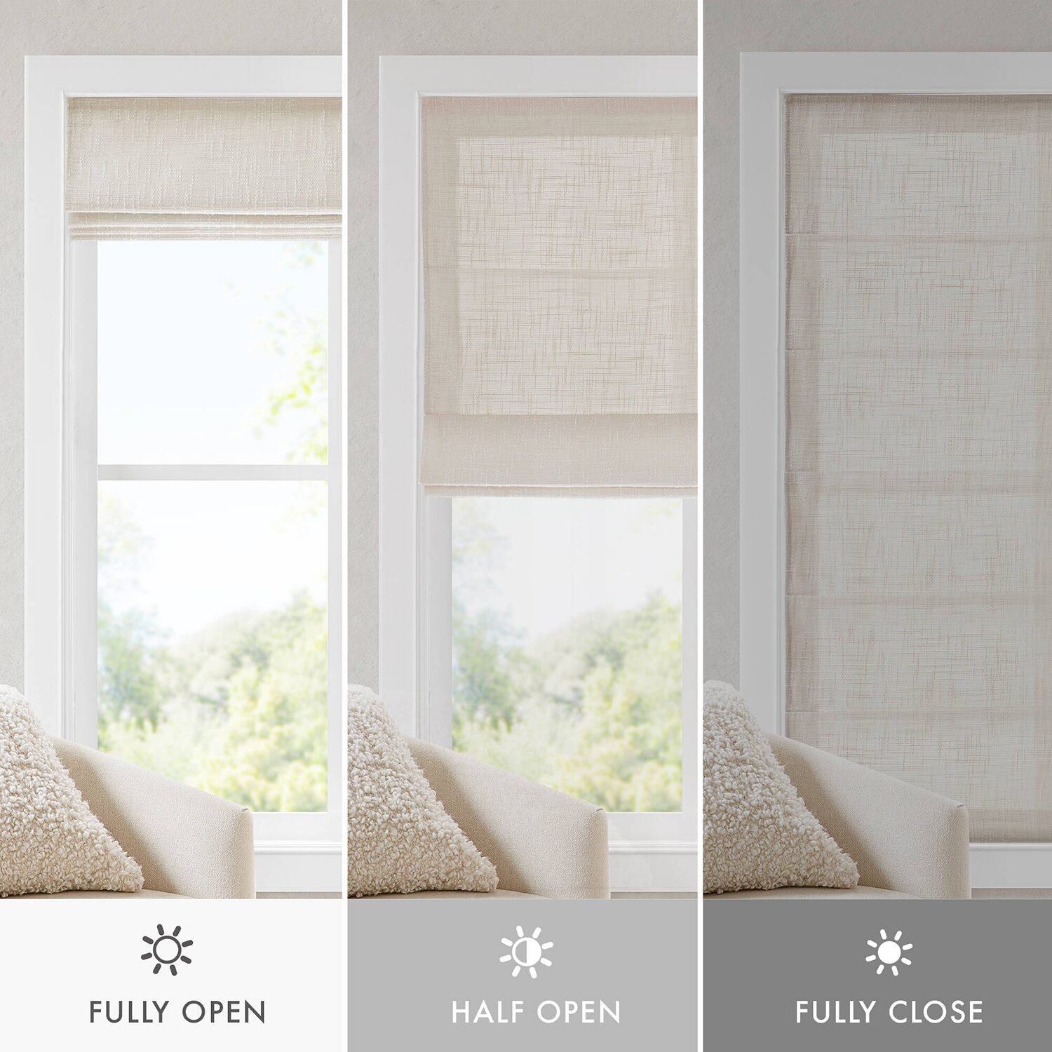 Madison Park Quincy Cordless Room Darkening Roman Shade