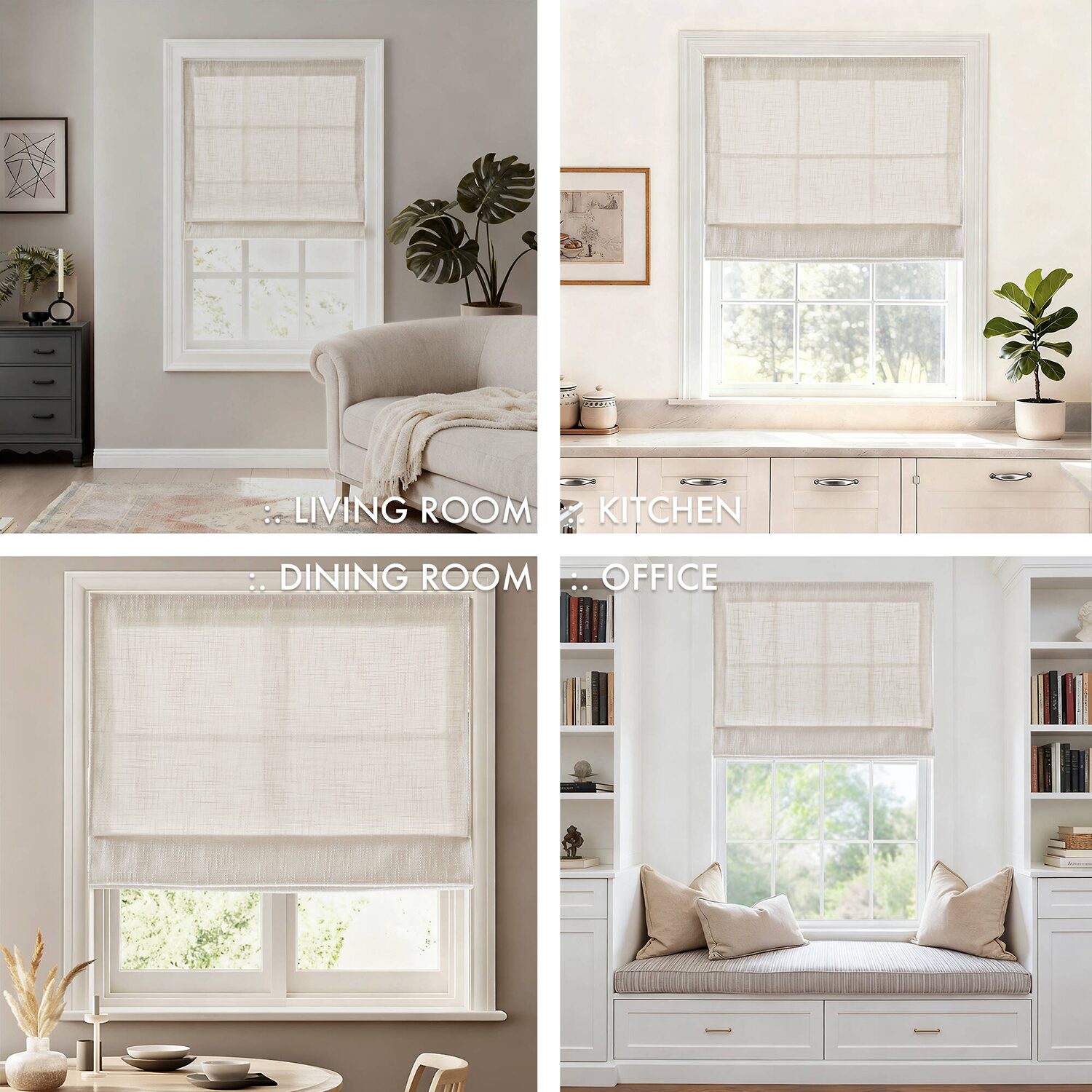 Madison Park Quincy Cordless Room Darkening Roman Shade