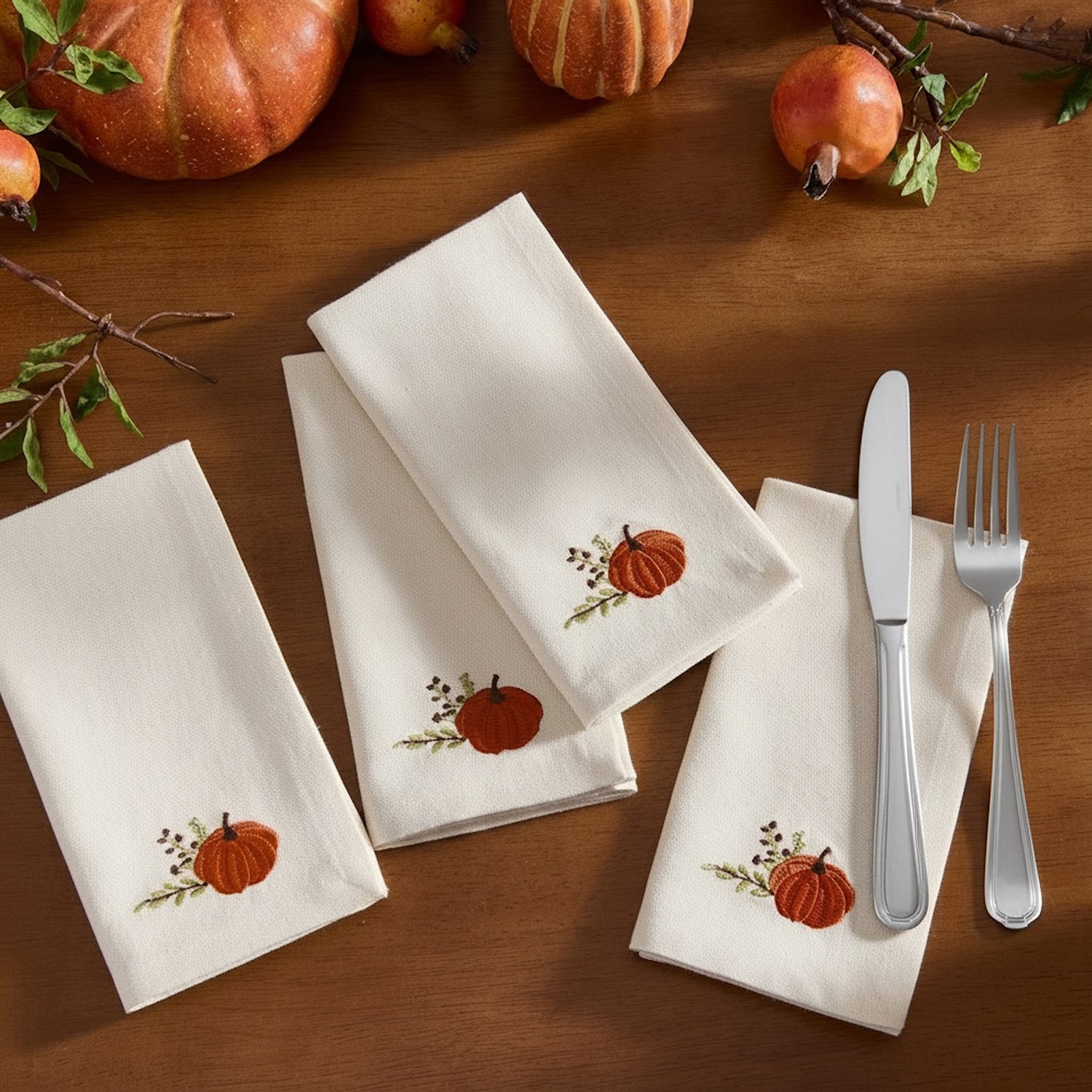 Lenox Harvest Pumpkins 4 Pack Napkins