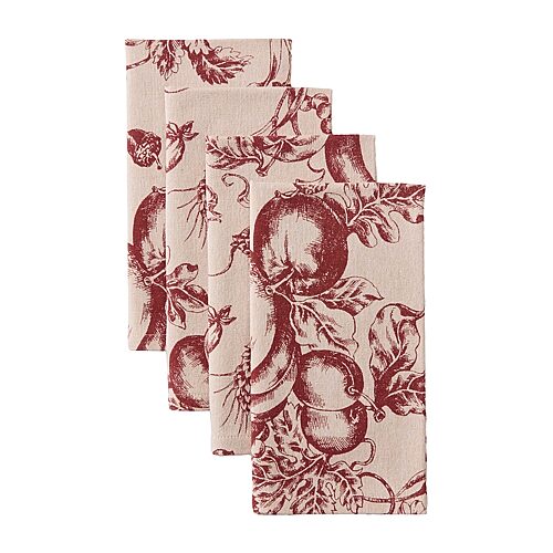 Lenox Pumpkin Toile 4 Pack Napkins, One Size, Brown
