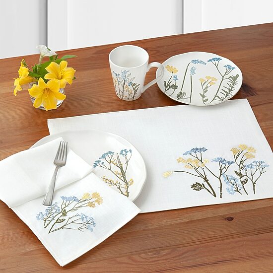Lenox Wildflowers Bordered 4 Pack Napkins