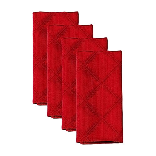 Threadmade Lenox Laurel Leaf 4 Pack Napkins In Red