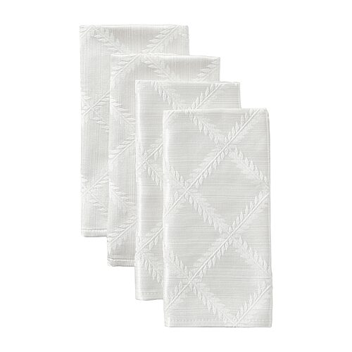 Threadmade Lenox Laurel Leaf 4 Pack Napkins In White