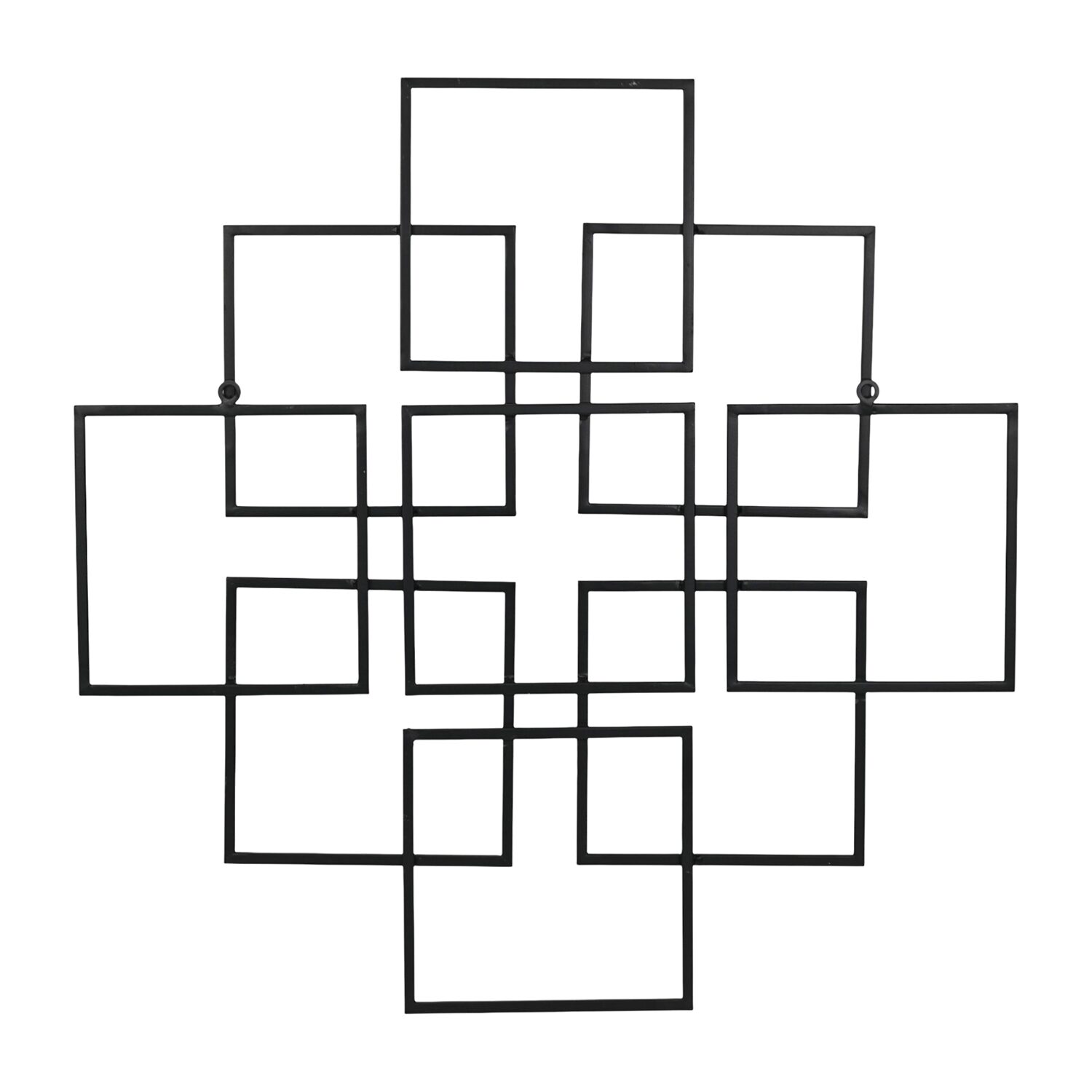 Cheungs Richese Black Repeating Square Metal Wall Sculpture
