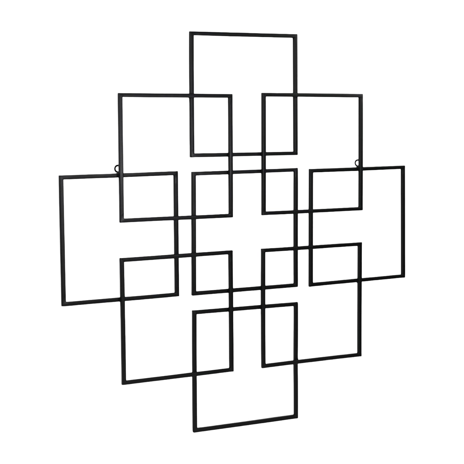 Cheungs Richese Black Repeating Square Metal Wall Sculpture