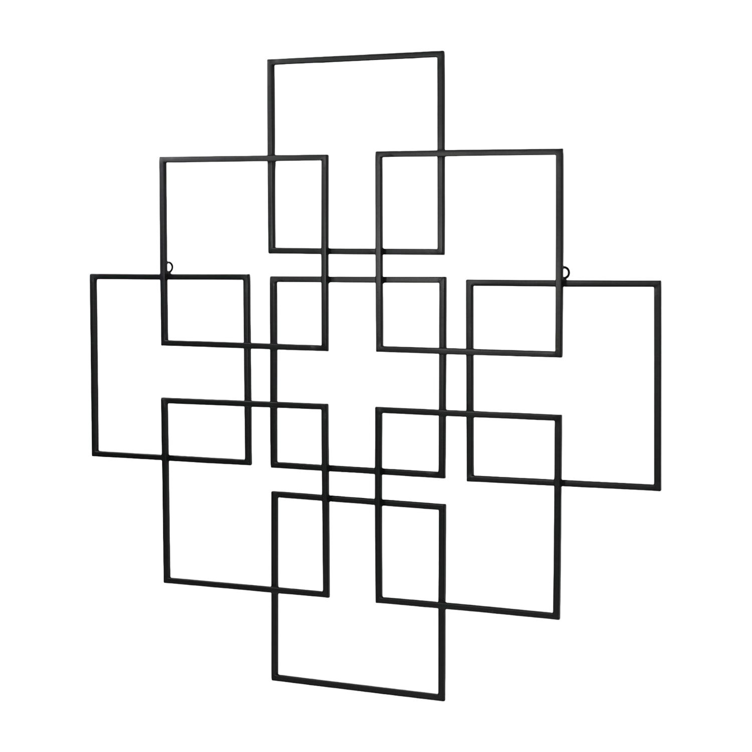 Cheungs Richese Black Repeating Square Metal Wall Sculpture