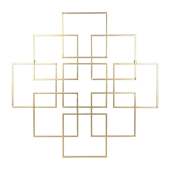 Cheungs Richese Gold Repeating Square Metal Wall Sculpture