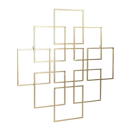 Cheungs Richese Gold Repeating Square Metal Wall Sculpture