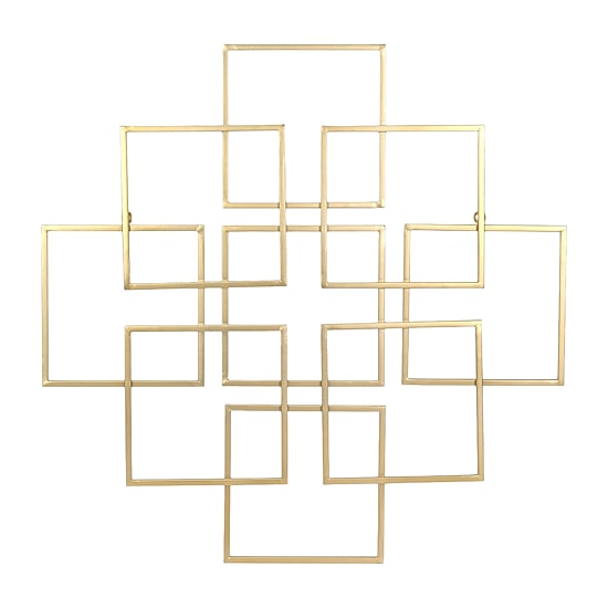 Cheungs Richese Gold Repeating Square Metal Wall Sculpture