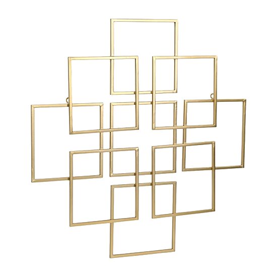 Cheungs Richese Gold Repeating Square Metal Wall Sculpture