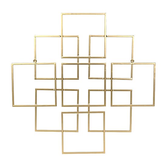 Cheungs Richese Gold Repeating Square Metal Wall Sculpture