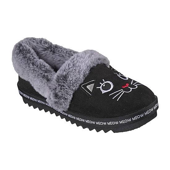 Skechers Bobs Cozy Kiss Cozy Cat Womens Memory Foam Faux Fur Trim Slip-On Slippers