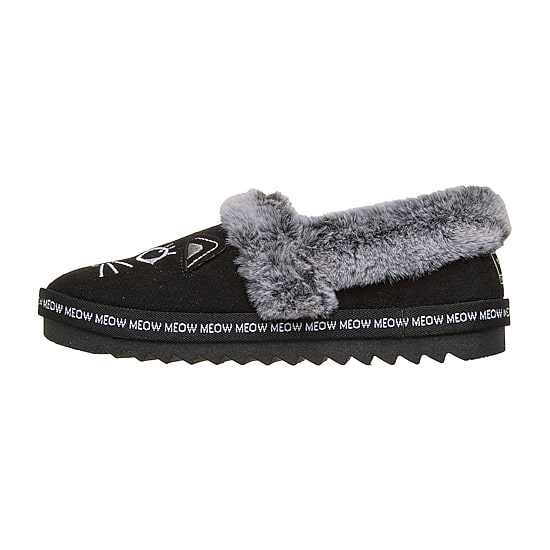 Skechers Bobs Cozy Kiss Cozy Cat Womens Memory Foam Faux Fur Trim Slip-On Slippers