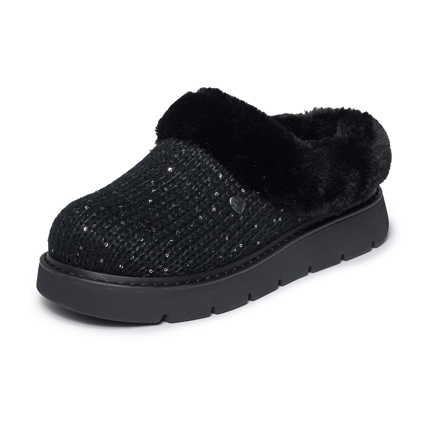 Skechers Bobs Keepsakes Lite B Bright Womens Memory Foam Faux Fur Trim Slip-On Slippers