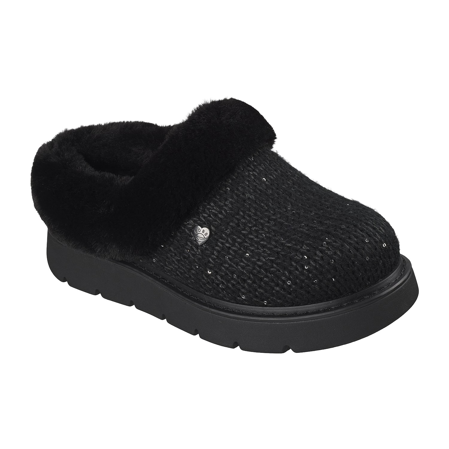 Skechers Bobs Keepsakes Lite B Bright Womens Memory Foam Faux Fur Trim Slip-On Slippers