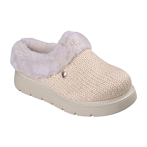 Bobs From Skechers Skechers Bobs Keepsakes Lite B Bright Womens Memory Foam Faux Fur Trim Slip-on Slippers In Beige