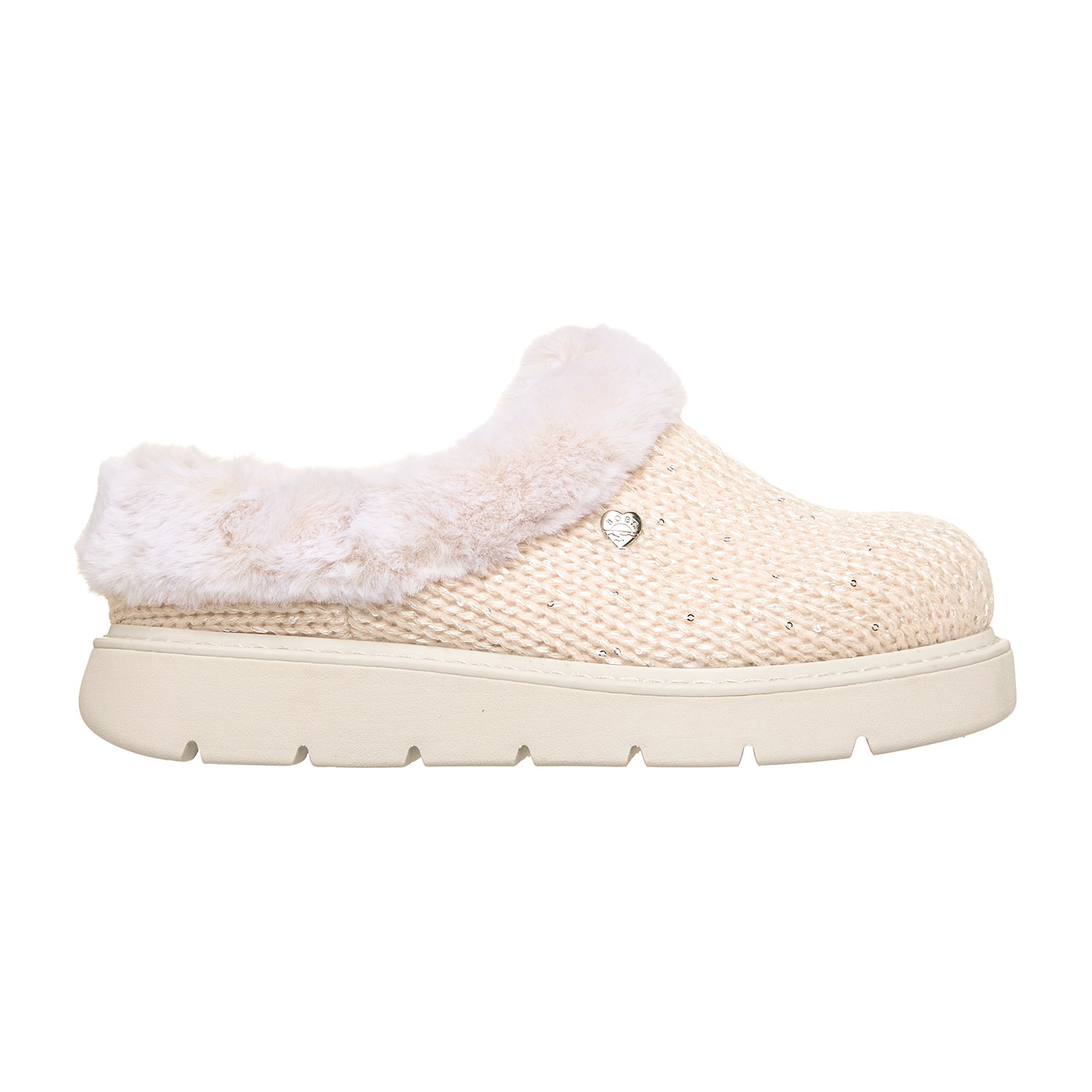 Skechers Bobs Keepsakes Lite B Bright Womens Memory Foam Faux Fur Trim Slip-On Slippers