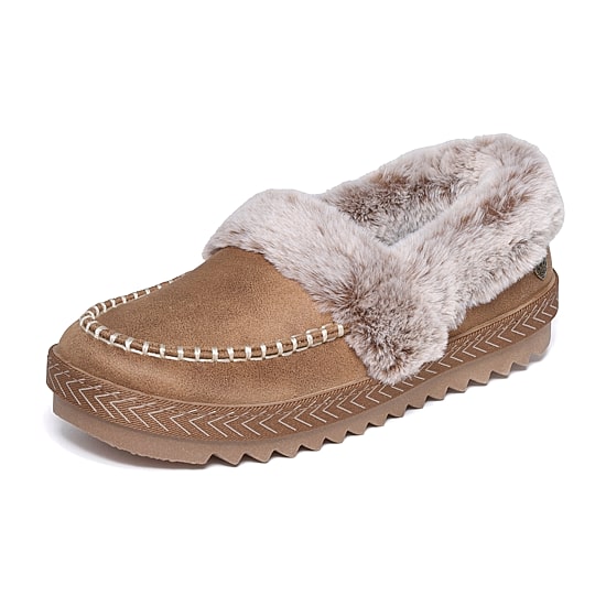 Skechers Bobs Cozy Kiss Snug Stitch Womens Memory Foam Faux Fur Trim Slip-On Slippers