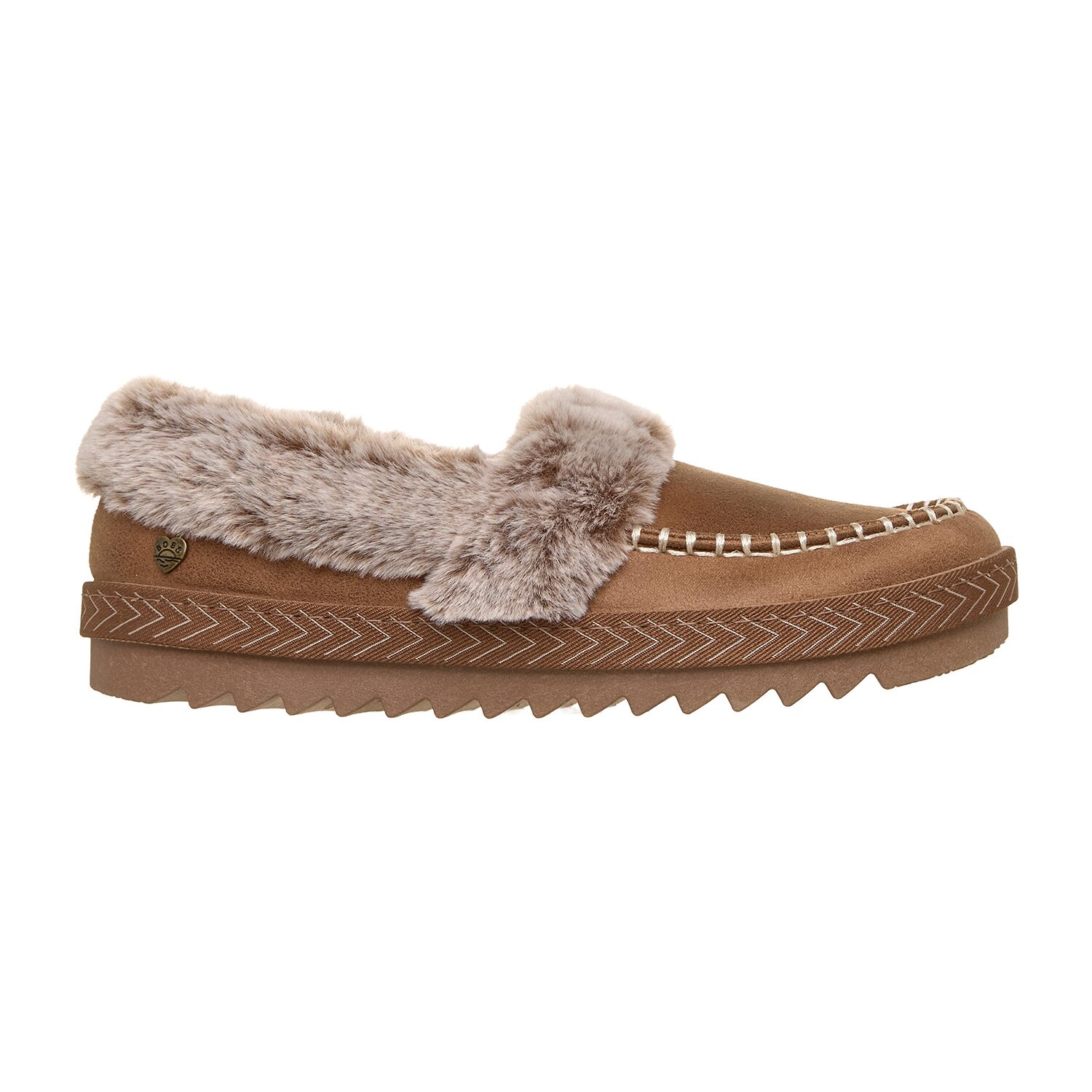 Skechers Bobs Cozy Kiss Snug Stitch Womens Memory Foam Faux Fur Trim Slip-On Slippers