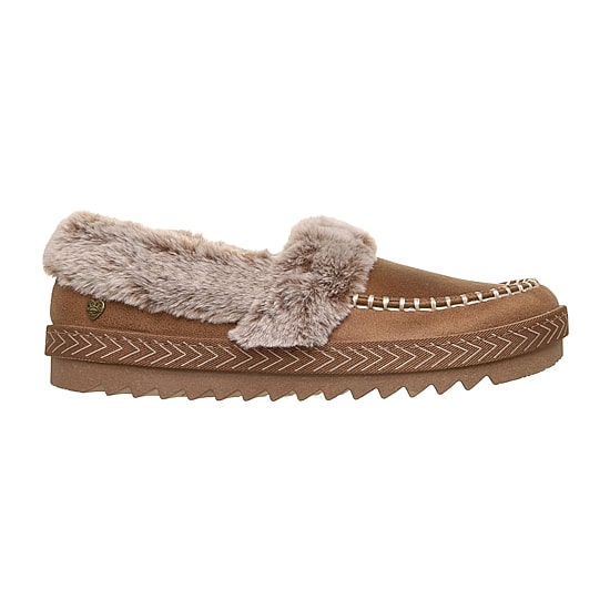 Skechers Bobs Cozy Kiss Snug Stitch Womens Memory Foam Faux Fur Trim Slip-On Slippers