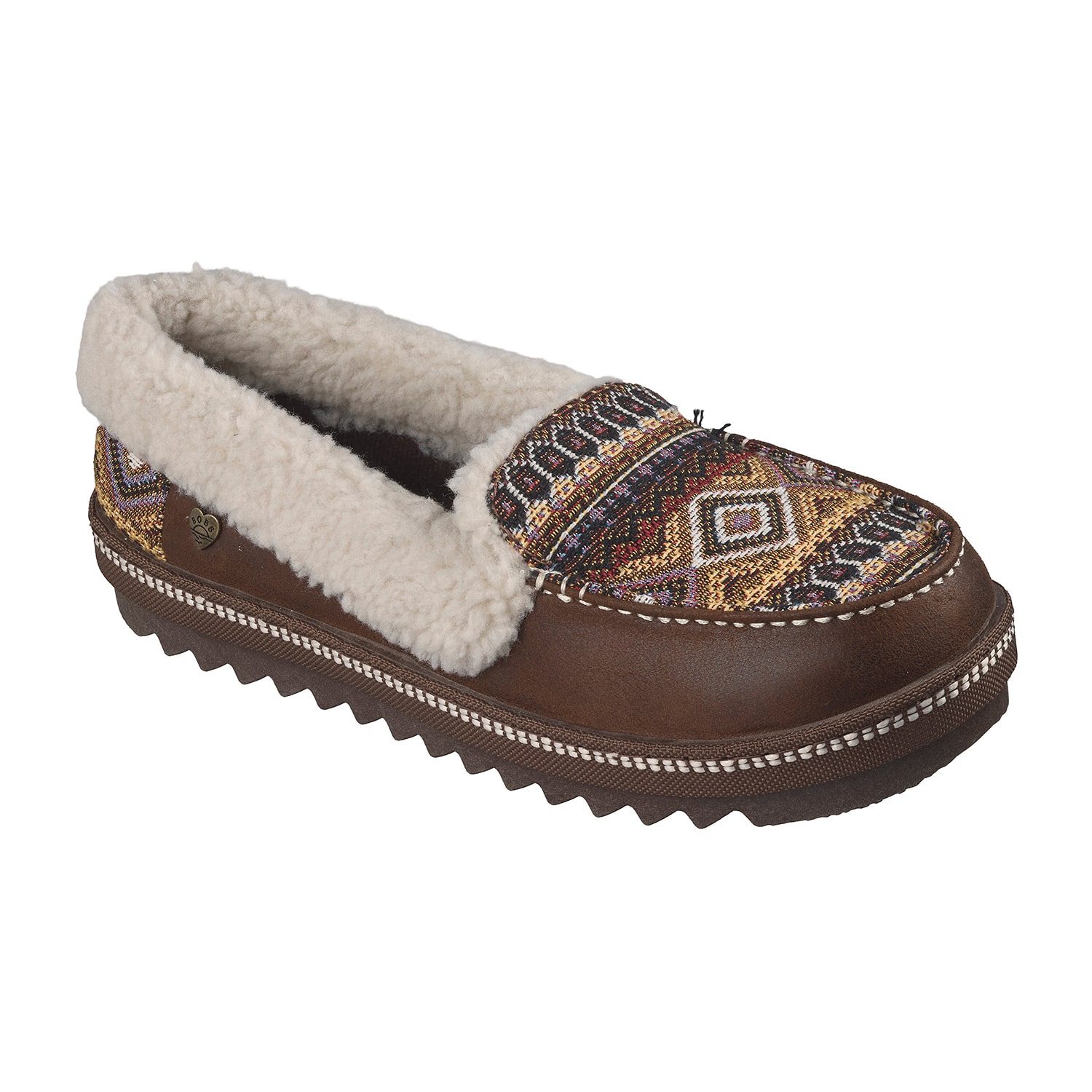 Skechers Bobs Cozy Kiss Boho Bliss Womens Memory Foam Faux Fur Trim Slip-On Slippers