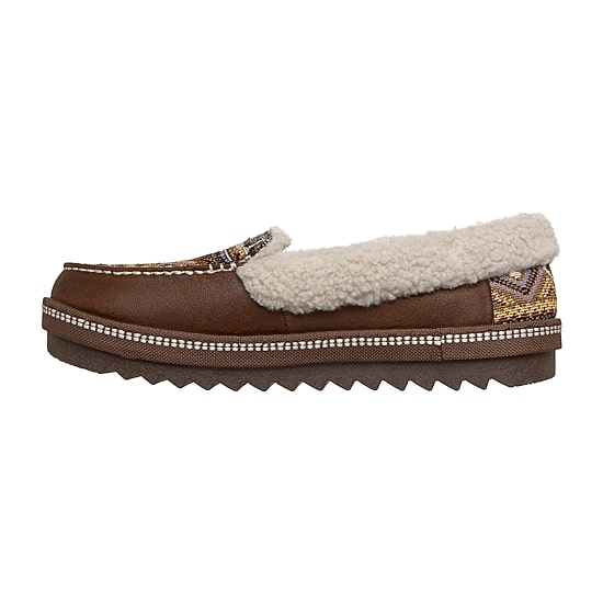 Skechers Bobs Cozy Kiss Boho Bliss Womens Memory Foam Faux Fur Trim Slip-On Slippers