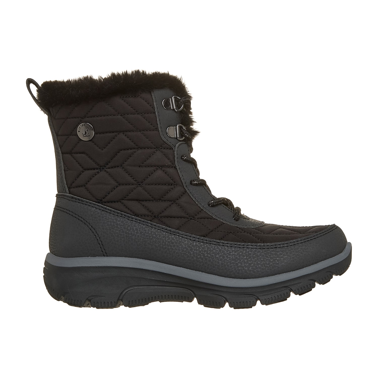Skechers Womens Wilshire Blvd Fresh Zip Fleece Lined Flat Heel Winter Boots