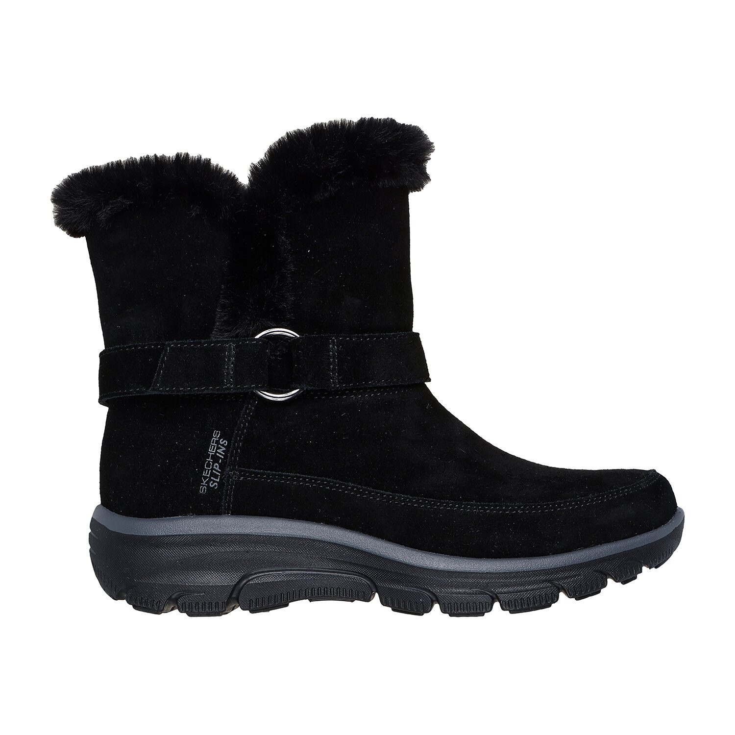 Skechers Womens Easy Going Dreamers Luxe Vibes Faux Fur Lined Flat Heel Winter Boots