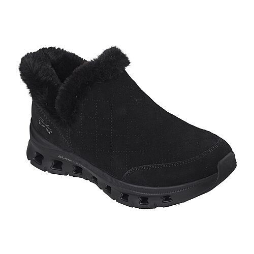Skechers Women's Slip-ins Relaxed Fit: Glide-Step Pro Boot - Warm Snuggles Bootie Shoes | Size 10.0 | Black | Leather