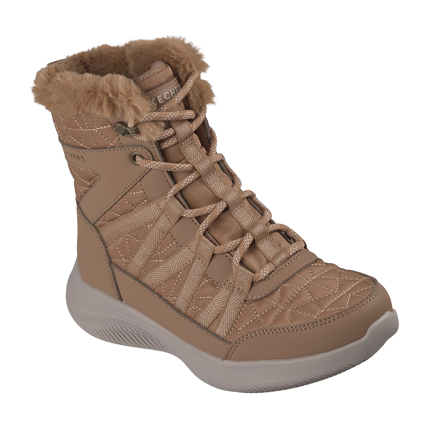 Skechers Womens Ultra Flex 4.0 Winter Rush Faux Fur Lined Flat Heel Boots
