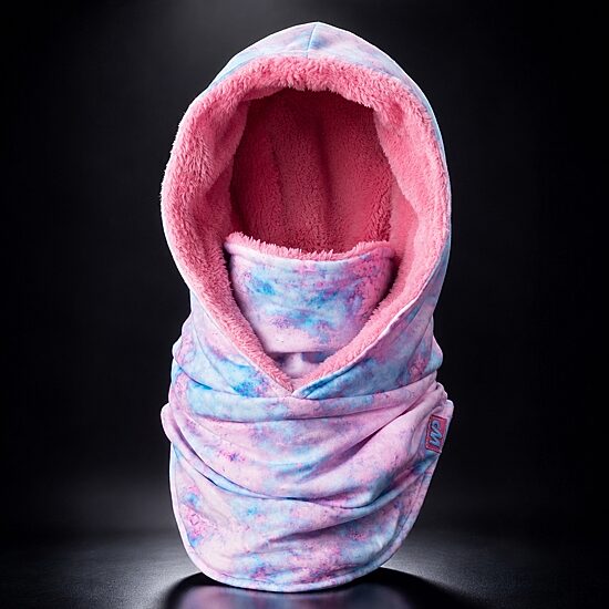 WinterProof Convertible Hood, Wear 3 Different Ways, Ultra Soft Plush Lining Big Kid Girls Lined Ski Mask