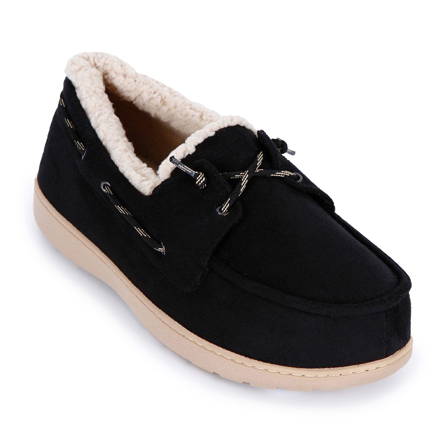 Isotoner Sherpasoft Boater Mens Moccasin Slippers