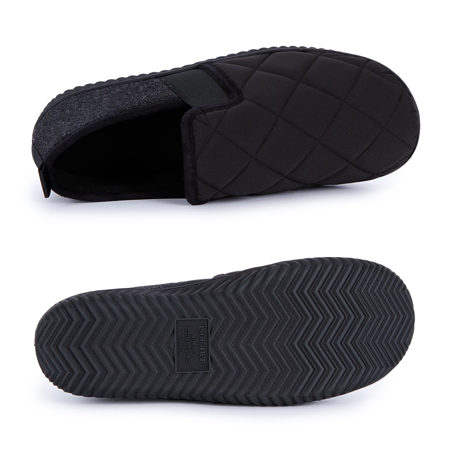 Isotoner Quilted Woven Aline Mens Slip-On Slippers