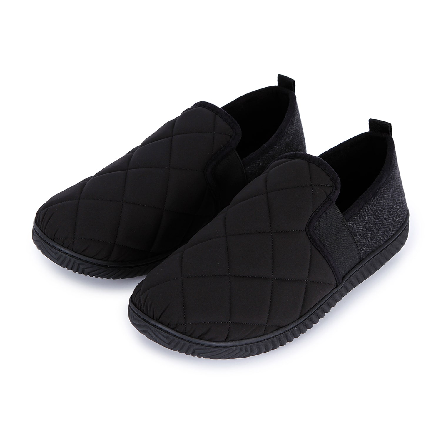 Isotoner Quilted Woven Aline Mens Slip-On Slippers