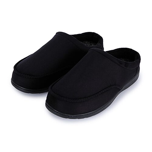 Isotoner Microsuede Prayer Seam Clog Mens Clog Slippers In Black