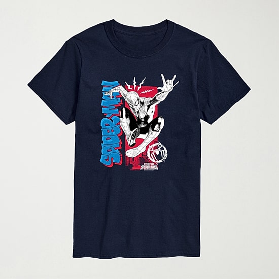 Brand New Day Spidey Senses Mens Crew Neck Short Sleeve Regular Fit Spiderman Graphic T-Shirt