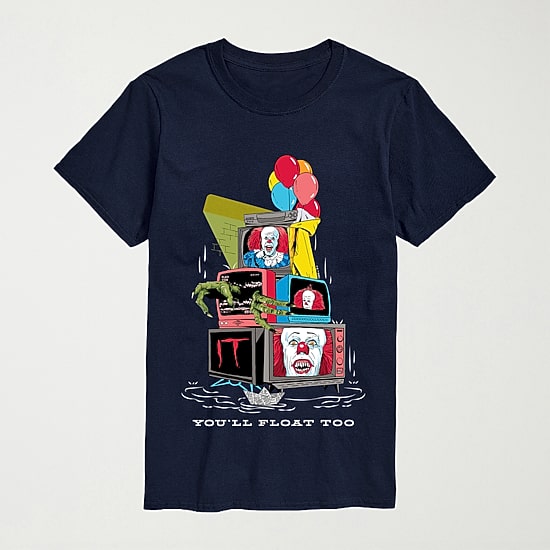 It Television You'Ll Float Too Mens Crew Neck Short Sleeve Regular Fit Graphic T-Shirt