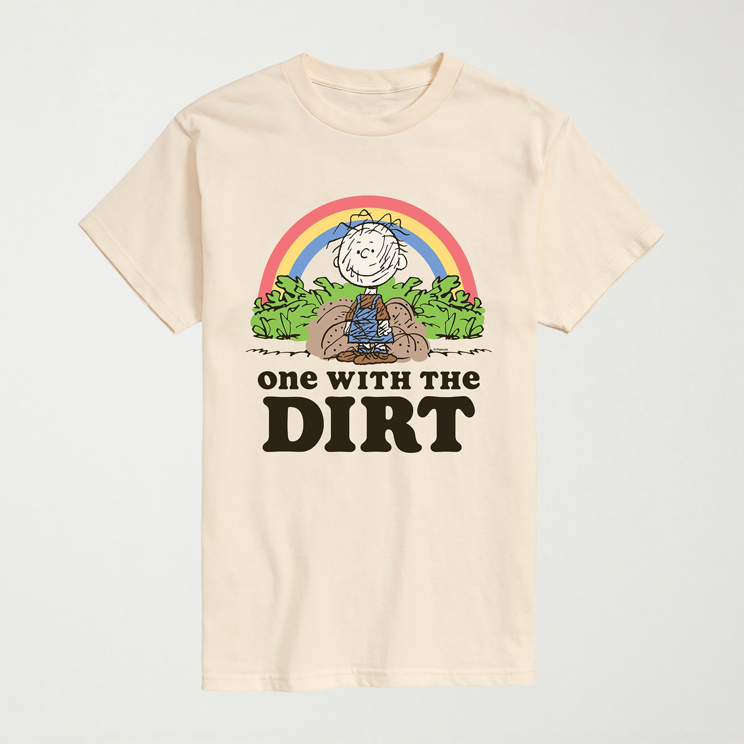 Pigpen One With Dirt Mens Crew Neck Short Sleeve Regular Fit Peanuts Graphic T-Shirt