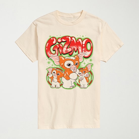 Gremlins Gizmo Airbrush Mens Crew Neck Short Sleeve Regular Fit Gremlins Graphic T-Shirt