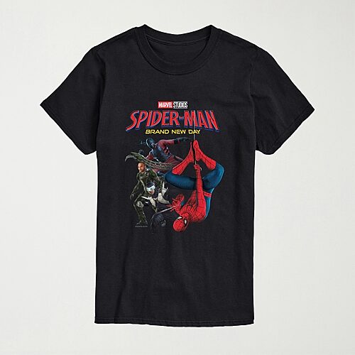 Novelty T-shirts Brand New Day Scorpion And Friends Mens Crew Neck Short Sleeve Regular Fit Spiderman Graphic T-shirt In Black