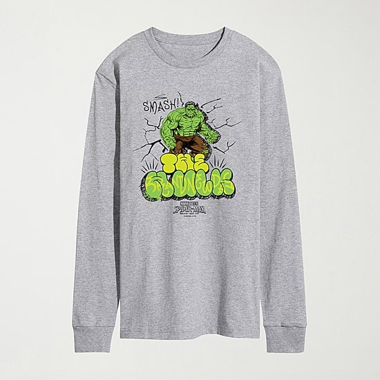 Brand New Day Hulk Smash Graffiti Mens Crew Neck Short Sleeve Regular Fit Hulk Graphic T-Shirt