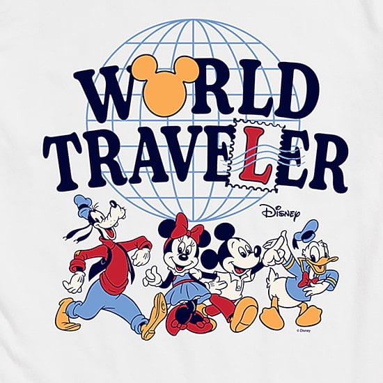 World Traveler Mens Crew Neck Short Sleeve Regular Fit Mickey and Friends Graphic T-Shirt