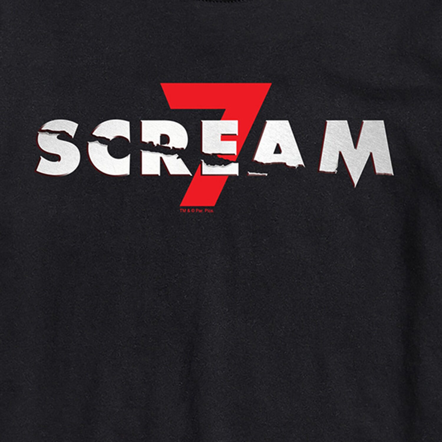 Scream 7 Logo Mens Crew Neck Short Sleeve Regular Fit Graphic T-Shirt