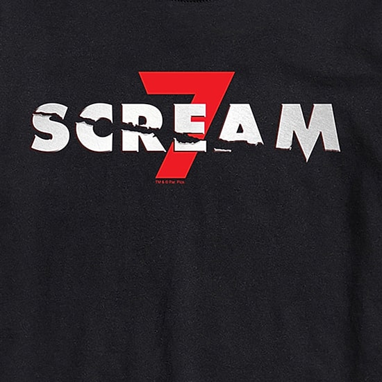 Scream 7 Logo Mens Crew Neck Short Sleeve Regular Fit Graphic T-Shirt