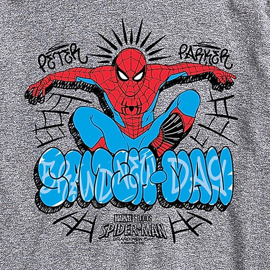Brand New Day Peter Parker Mens Crew Neck Short Sleeve Regular Fit Spiderman Graphic T-Shirt