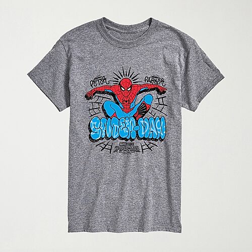Novelty T-shirts Brand New Day Peter Parker Mens Crew Neck Short Sleeve Regular Fit Spiderman Graphic T-shirt In Gray