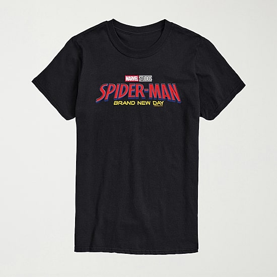 Brand New Day Logo Mens Crew Neck Short Sleeve Regular Fit Spiderman Graphic T-Shirt