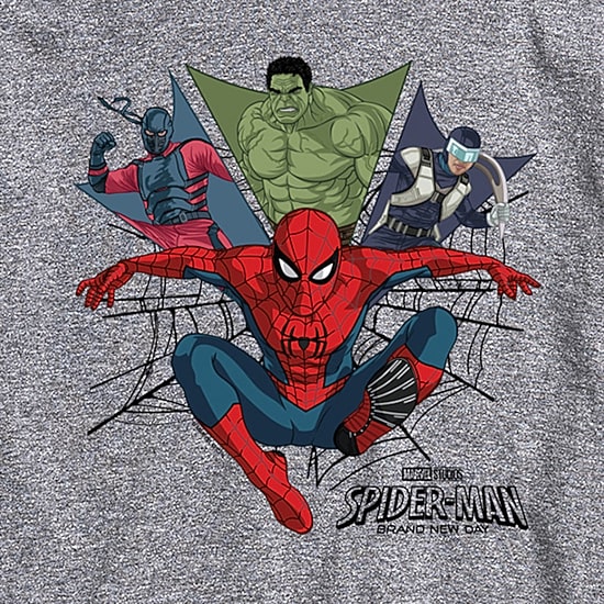 Brand New Day Web Mens Crew Neck Short Sleeve Regular Fit Spiderman Graphic T-Shirt